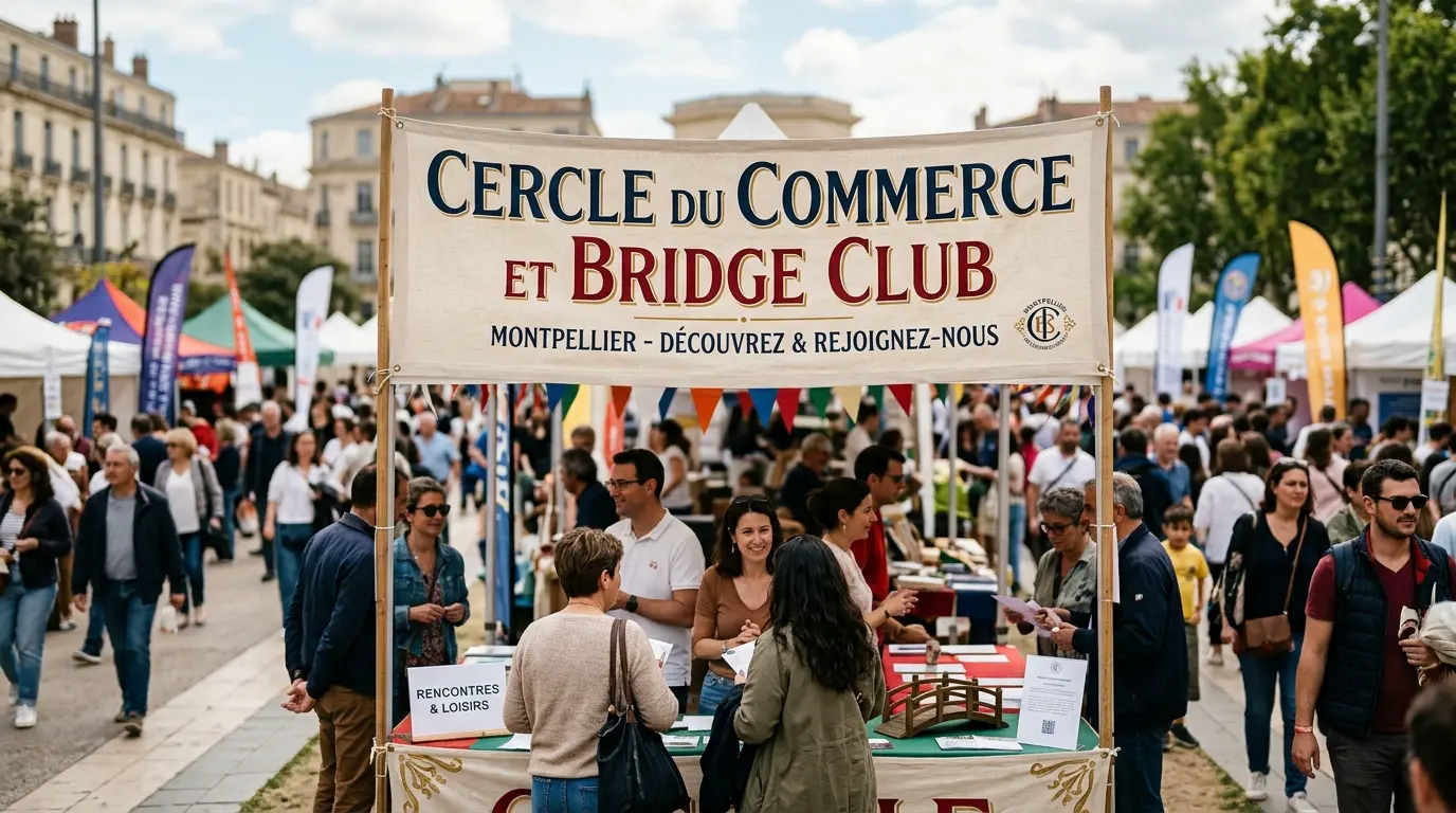 Bannière institutionnelle du Cercle du Comm et Bridge Club lors d'un événement public