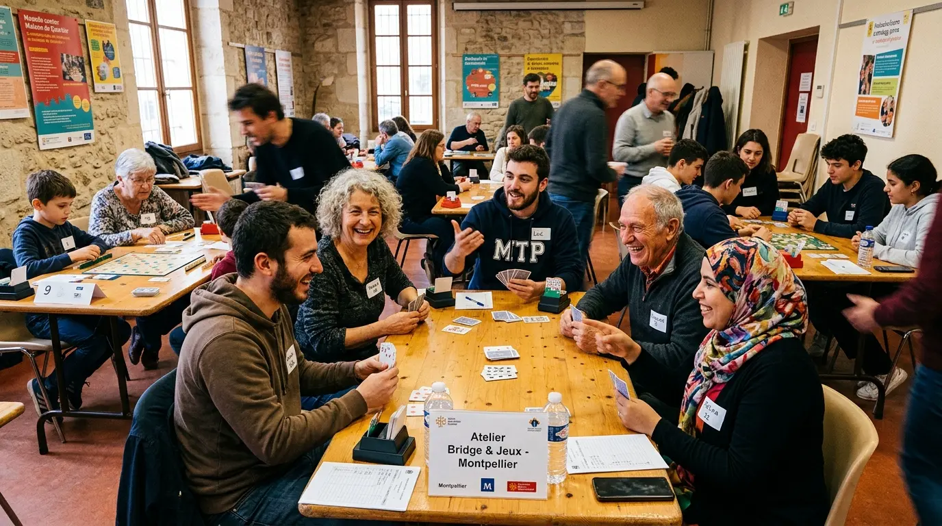 Action communautaire et ateliers d'apprentissage du bridge